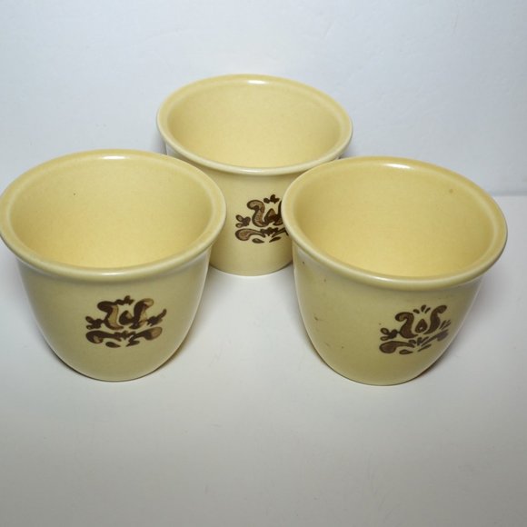 Vintage Pfaltzgraff Village Pattern Condiment Set Copper Base And Holders - Picture 6 of 8